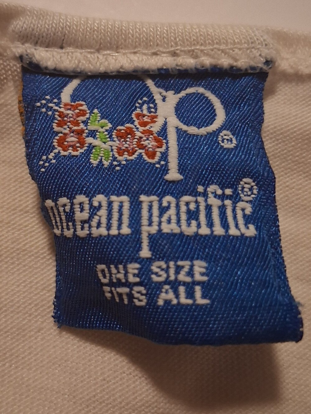 VTG 80s OP Ocean Pacific Flamingo Beach One Size T-Shirt Retro Surf Beach Distre - Picture 9 of 11